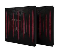 Set di 2 pannelli acustici diffusivi con tessuto vellutato e kit di montaggio | 50x50x5cm | Riflessione - Insonorizzazione | Trattamento acustico per la casa | [PULZARO - Plastica nera | Borgogna]