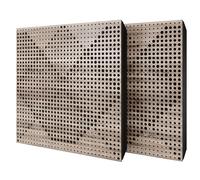 Set di 2 pannelli acustici diffusivi con tessuto vellutato e kit di montaggio | 50x50x5cm | Riflessione - Insonorizzazione | Trattamento acustico per la casa | [WILDS - Sonoma | Marrone]