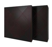 Set di 2 pannelli acustici diffusivi con tessuto vellutato e kit di montaggio | 50x50x5cm | Riflessione - Insonorizzazione | Trattamento acustico per la casa | [WILDS - Nero | Borgogna]