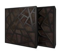 Set di 2 pannelli acustici diffusivi con tessuto vellutato e kit di montaggio | 50x50x5cm | Riflessione - Insonorizzazione | Trattamento acustico per la casa | [SKYROSS - Nero | Marrone]