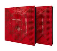 Set di 2 pannelli acustici diffusivi con tessuto vellutato e kit di montaggio | 50x50x5cm | Riflessione - Insonorizzazione | Trattamento acustico per la casa | [WILDS - Plastica rossa | Verde]