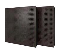 Set di 2 pannelli acustici diffusivi con tessuto vellutato e kit di montaggio | 50x50x5cm | Riflessione - Insonorizzazione | Trattamento acustico per la casa | [WILDS - Wengé | Verde]