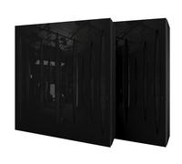 Set di 2 pannelli acustici diffusivi con tessuto vellutato e kit di montaggio | 50x50x5cm | Riflessione - Insonorizzazione | Trattamento acustico per la casa | [PULZARO - Plastica nera | Nero]