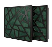Set di 2 pannelli acustici diffusivi con tessuto vellutato e kit di montaggio | 50x50x5cm | Riflessione - Insonorizzazione | Trattamento acustico per la casa | [SKYROSS - Nero | Verde]