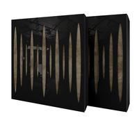 Set di 2 pannelli acustici diffusivi con tessuto vellutato e kit di montaggio | 50x50x5cm | Riflessione - Insonorizzazione | Trattamento acustico per la casa | [PULZARO - Plastica nera | Beige]