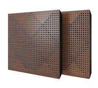 Set di 2 pannelli acustici diffusivi con tessuto vellutato e kit di montaggio | 50x50x5cm | Riflessione - Insonorizzazione | Trattamento acustico per la casa | [WILDS - Noce | Blu]