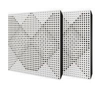 Set di 2 pannelli acustici diffusivi con tessuto vellutato e kit di montaggio | 50x50x5cm | Riflessione - Insonorizzazione | Trattamento acustico per la casa | [WILDS - Bianco | Grigio]