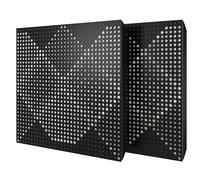 Set di 2 pannelli acustici diffusivi con tessuto vellutato e kit di montaggio | 50x50x5cm | Riflessione - Insonorizzazione | Trattamento acustico per la casa | [WILDS - Nero | Bianco]