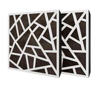 Set di 2 pannelli acustici diffusivi con tessuto vellutato e kit di montaggio | 50x50x5cm | Riflessione - Insonorizzazione | Trattamento acustico per la casa | [SKYROSS - Bianco | Marrone]