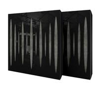 Set di 2 pannelli acustici diffusivi con tessuto vellutato e kit di montaggio | 50x50x5cm | Riflessione - Insonorizzazione | Trattamento acustico per la casa | [PULZARO - Plastica nera | Grigio]