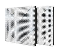 Set di 2 pannelli acustici diffusivi con tessuto vellutato e kit di montaggio | 50x50x5cm | Riflessione - Insonorizzazione | Trattamento acustico per la casa | [WILDS - Bianco | Blu]