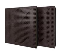 Set di 2 pannelli acustici diffusivi con tessuto vellutato e kit di montaggio | 50x50x5cm | Riflessione - Insonorizzazione | Trattamento acustico per la casa | [WILDS - Wengé | Marrone]