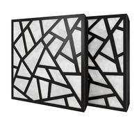 Set di 2 pannelli acustici diffusivi con tessuto vellutato e kit di montaggio | 50x50x5cm | Riflessione - Insonorizzazione | Trattamento acustico per la casa | [SKYROSS - Nero | Bianco]