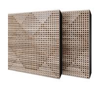 Set di 2 pannelli acustici diffusivi con tessuto vellutato e kit di montaggio | 50x50x5cm | Riflessione - Insonorizzazione | Trattamento acustico per la casa | [WILDS - Sonoma | Dorato]