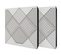 Set di 2 pannelli acustici diffusivi con tessuto vellutato e kit di montaggio | 50x50x5cm | Riflessione - Insonorizzazione | Trattamento acustico per la casa | [WILDS - Bianco | Marrone]