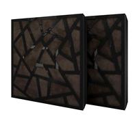 Set di 2 pannelli acustici diffusivi con tessuto vellutato e kit di montaggio | 50x50x5cm | Riflessione - Insonorizzazione | Trattamento acustico per la casa | [SKYROSS - Plastica nera | Marrone]