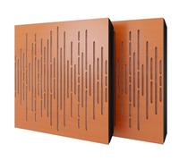 Set di 2 pannelli acustici diffusivi con tessuto vellutato e kit di montaggio | 50x50x5cm | Riflessione - Insonorizzazione | Trattamento acustico per la casa | [WAVE - Ciliegio | Rosa]