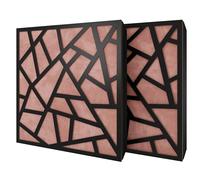 Set di 2 pannelli acustici diffusivi con tessuto vellutato e kit di montaggio | 50x50x5cm | Riflessione - Insonorizzazione | Trattamento acustico per la casa | [SKYROSS - Nero | Rosa]