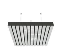 Set di 2 pannelli acustici fonoassorbenti e diffusori da soffitto con kit di montaggio | 50x50x5cm | Pannelli acustici sospesi | Colore: [SLATO | Plastica bianca lucida]