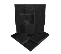 Set di 2 pannelli acustici fonoassorbenti e diffusori | Trattamento acustico per studi di registrazione, uffici domestici, podcast, salotti | Assorbimento - Riflessione | [EDISON | Plastica nera]