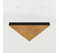 Set di 2 pannelli acustici fonoassorbenti in tessuto vellutato "Cinematic-C" con kit di montaggio per soffitto | Pannelli acustici decorativi sospesi per il controllo dell'eco | [TRIADA | Dorato]