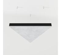 Set di 2 pannelli acustici fonoassorbenti in tessuto vellutato "Cinematic-C" con kit di montaggio per soffitto | Pannelli acustici decorativi sospesi per il controllo dell'eco | [TRIADA | Bianco]