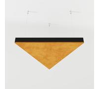 Set di 2 pannelli acustici fonoassorbenti in tessuto vellutato "Cinematic-C" con kit di montaggio per soffitto | Pannelli acustici decorativi sospesi per il controllo dell'eco | [TRIADA | Giallo]