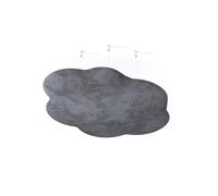 Set di 2 pannelli acustici fonoassorbenti in tessuto vellutato "Cinematic-C" con kit di montaggio per soffitto | Pannelli acustici decorativi sospesi per il controllo dell'eco | [CLOUD | Grigio]