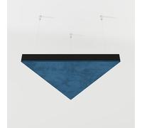 Set di 2 pannelli acustici fonoassorbenti in tessuto vellutato "Cinematic-C" con kit di montaggio per soffitto | Pannelli acustici decorativi sospesi per il controllo dell'eco | [TRIADA | Blu]
