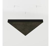 Set di 2 pannelli acustici fonoassorbenti in tessuto vellutato "Cinematic-C" con kit di montaggio per soffitto | Pannelli acustici decorativi sospesi per il controllo dell'eco | [TRIADA | Marrone]