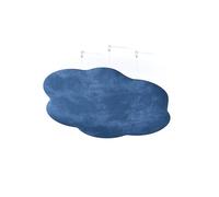 Set di 2 pannelli acustici fonoassorbenti in tessuto vellutato "Cinematic-C" con kit di montaggio per soffitto | Pannelli acustici decorativi sospesi per il controllo dell'eco | [CLOUD | Blu]