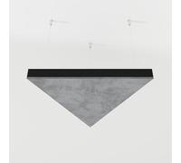 Set di 2 pannelli acustici fonoassorbenti in tessuto vellutato "Cinematic-C" con kit di montaggio per soffitto | Pannelli acustici decorativi sospesi per il controllo dell'eco | [TRIADA | Grigio]
