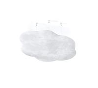 Set di 2 pannelli acustici fonoassorbenti in tessuto vellutato "Cinematic-C" con kit di montaggio per soffitto | Pannelli acustici decorativi sospesi per il controllo dell'eco | [CLOUD | Bianco]