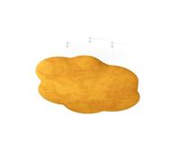 Set di 2 pannelli acustici fonoassorbenti in tessuto vellutato "Cinematic-C" con kit di montaggio per soffitto | Pannelli acustici decorativi sospesi per il controllo dell'eco | [CLOUD | Giallo]