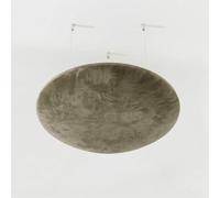 Set di 2 pannelli acustici in velluto sospeso con kit di sospensione | ⌀ 50cm | Assorbimento sonoro e controllo dell’eco | Decorazione geometrica morbida | Colore: [LUNAR-Velvex | Beige]