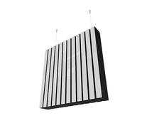 Set di 2 Pannelli acustici per soffitto con kit di montaggio | Assorbimento - Diffusione - Riflessione - Insonorizzazione | Pannelli acustici sospesi | Colore: [SLATOBAF | Plastica bianca lucida]