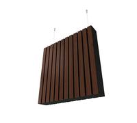 Set di 2 Pannelli acustici per soffitto con kit di montaggio | Assorbimento - Diffusione - Riflessione - Insonorizzazione | Pannelli acustici sospesi | Colore: [SLATOBAF | Noce]