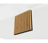 Set di 2 Pannelli acustici per soffitto con kit di montaggio | Assorbimento - Diffusione - Riflessione - Insonorizzazione | Pannelli acustici sospesi | Colore: [BUFLER | Rovere]