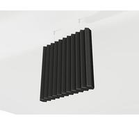 Set di 2 Pannelli acustici per soffitto con kit di montaggio | Assorbimento - Diffusione - Riflessione - Insonorizzazione | Pannelli acustici sospesi | Colore: [BUFLER | Nero]