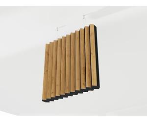 Set di 2 Pannelli acustici per soffitto con kit di montaggio | Assorbimento - Diffusione - Riflessione - Insonorizzazione | Pannelli acustici sospesi | Colore: [BUFLER | Rovere]
