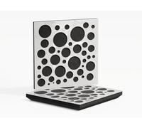 Set di 2 pannelli fonoassorbenti con diffusione | 50x50x5cm | Assorbimento - Diffusione - Riflessione - Insonorizzazione | Plastica perforata: [x2 P16 | Plastica bianca lucida]