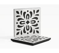 Set di 2 pannelli fonoassorbenti con diffusione | 50x50x5cm | Assorbimento - Diffusione - Riflessione - Insonorizzazione | Plastica perforata: [x2 P2 | Plastica bianca lucida]