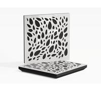 Set di 2 pannelli fonoassorbenti con diffusione | 50x50x5cm | Assorbimento - Diffusione - Riflessione - Insonorizzazione | Plastica perforata: [x2 P3 | Plastica bianca lucida]