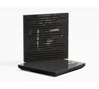 Set di 2 pannelli fonoassorbenti con diffusione | 50x50x5cm | Assorbimento - Diffusione - Riflessione - Insonorizzazione | Plastica perforata: [x2 P14 | Plastica nera lucida]