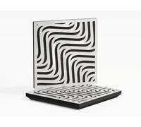Set di 2 pannelli fonoassorbenti con diffusione | 50x50x5cm | Assorbimento - Diffusione - Riflessione - Insonorizzazione | Plastica perforata: [x2 P5 | Plastica bianca lucida]