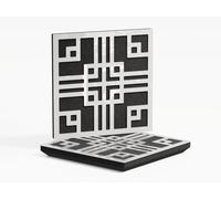 Set di 2 pannelli fonoassorbenti con diffusione | 50x50x5cm | Assorbimento - Diffusione - Riflessione - Insonorizzazione | Plastica perforata: [x2 P4 | Plastica bianca lucida]