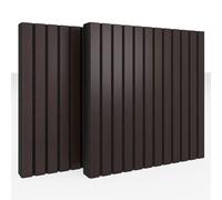 Set di 2 Pannelli fonoassorbenti per assorbimento e diffusione acustico | 50x50x5cm | Assorbimento - Diffusione - Riflessione | Controllo del rumore e riduzione de [x2 SLATO | Wengé]