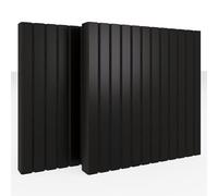 Set di 2 Pannelli fonoassorbenti per assorbimento e diffusione acustico | 50x50x5cm | Assorbimento - Diffusione - Riflessione | Controllo del rumore e riduzione de [x2 SLATO | Nero]