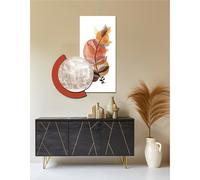 Set di 2 pannelli moderno con stampa Astratte tondo e quadrato OTTAWA dimensioni 75X100 cm Legno colore Bianco arancio multicolor