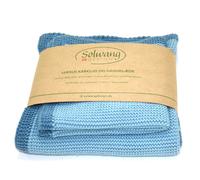 Set Di 2 Panni E Asciugamani Solwang FRAME AZUR BLU ÖKO TEX Cotone